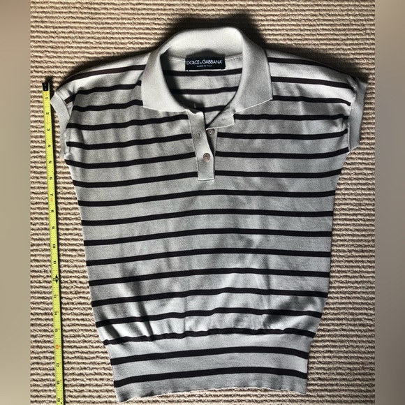 Vintage Dolce & Gabbana silk striped polo shirt - Picture 6 of 13